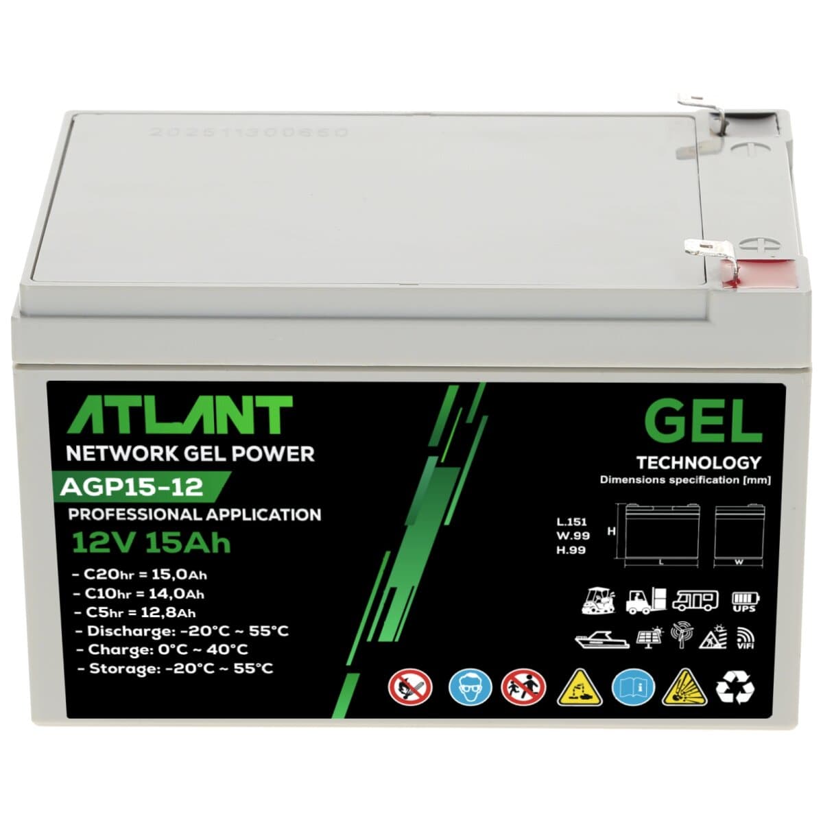 Atlant GEL 12V 15Ah AGP15-12 Batterie