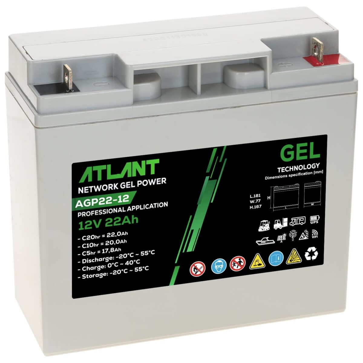 Atlant GEL 12V 22Ah AGP22-12 Batterie
