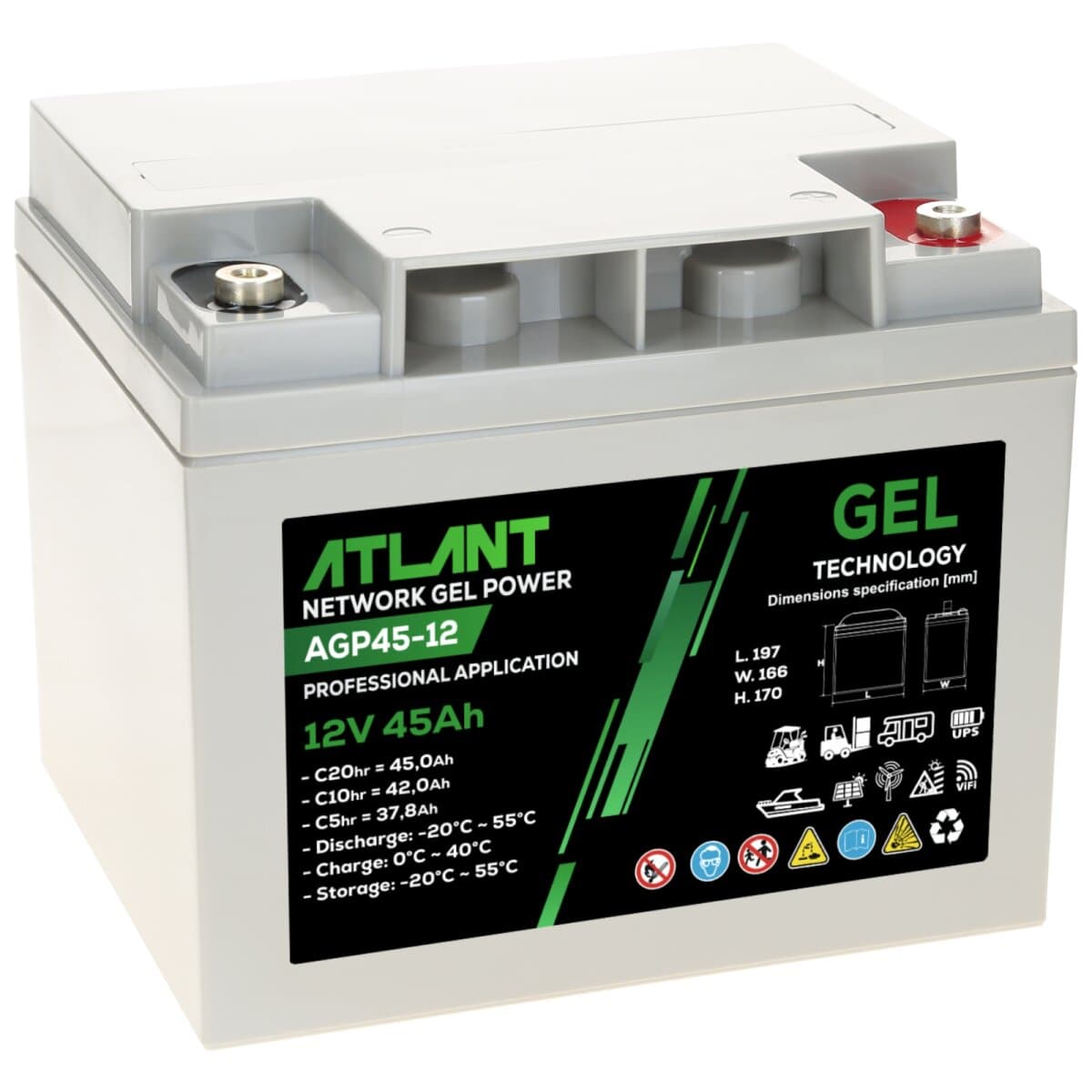 Atlant GEL 12V 45Ah AGP45-12 Batterie
