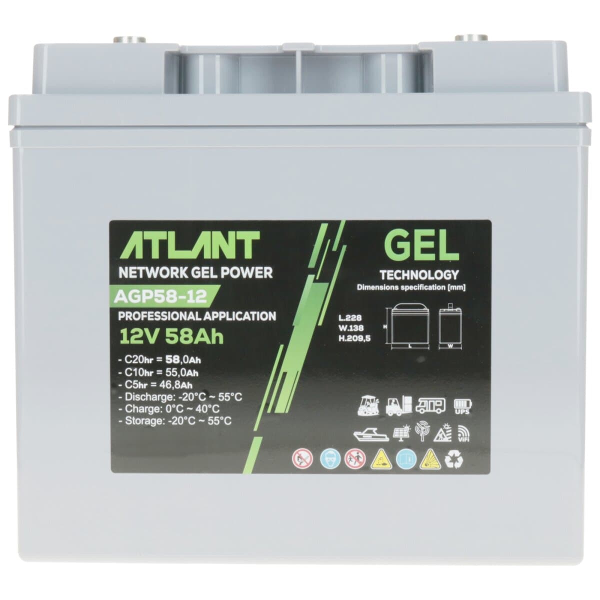 Atlant GEL 12V 58Ah AGP58-12 Batterie