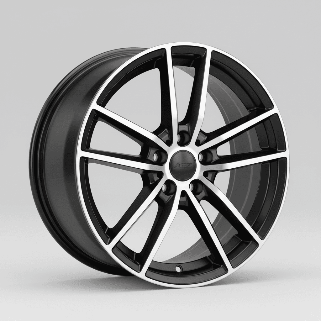 AEZ Montreal black/polished 7x18 ET51 - LK5/100 ML57.1