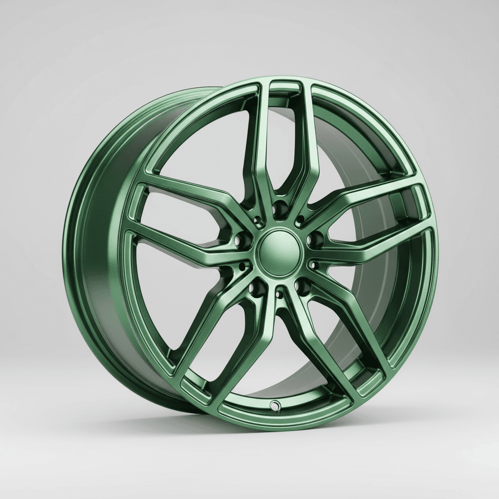 RH Alurad GT color polished - green 10.5x21 ET40 - LK5/120 ML74.1