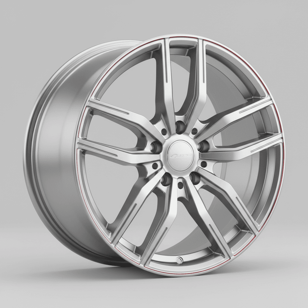 Corspeed Deville silver-brushed-surface / Undercut Color Trim rot - DS5 9x20 ET35 - LK5/108 ML73.1
