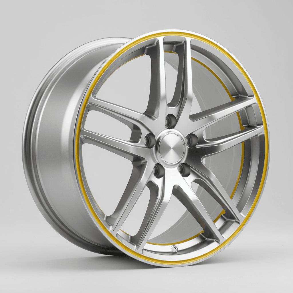 Corspeed Deville silver-brushed-surface / Undercut Color Trim gelb - DS5 9x20 ET35 - LK5/108 ML73.1