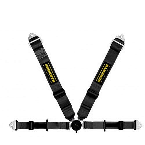 Schroth PROFI II asm schwarz mit schwarz/gelbem SCHROTH RACING Logo links