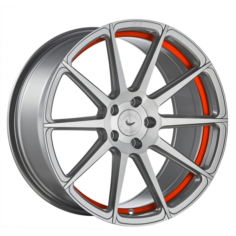 Barracuda Project 2.0 silver brushed / Undercut Color Trim rot 9x21 ET27 - LK5/112 ML73.1