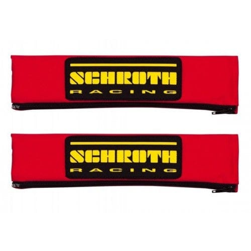 Schroth 2" Gurtpolster rot mit schwarz/gelbem SCHROTH RACING Logo