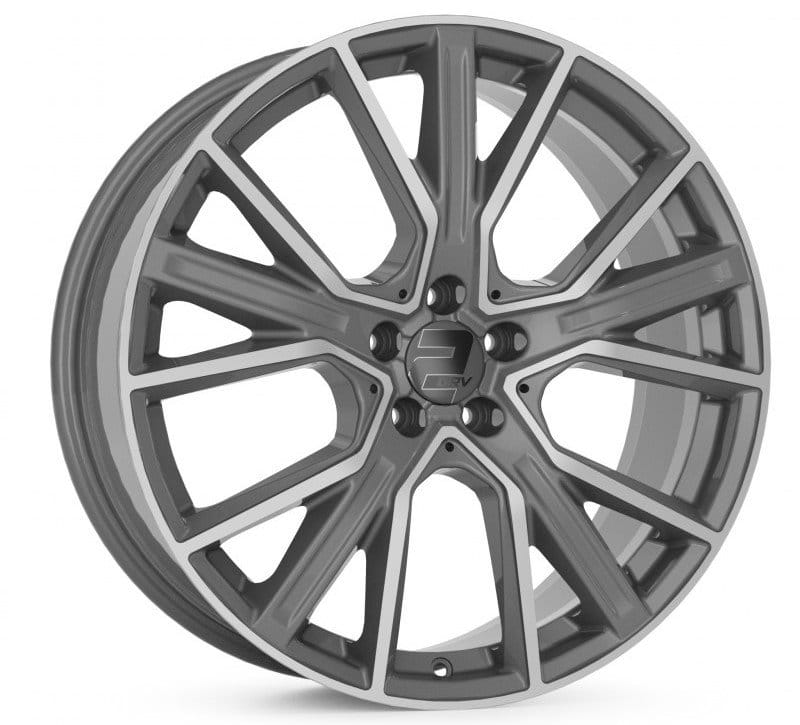 2DRV WH34 daytona grau hochglanzpoliert 7.5x17 ET45 - LK5/112 ML66.6