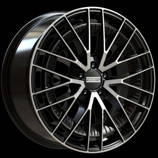 Fondmetal Kari glossy black machined 8x19 ET45 - LK5/112 ML66.5