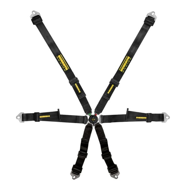 Schroth Profi 2x2 Pull Up schwarz mit schwarz/gelbem SCHROTH RACING Logo HANS
