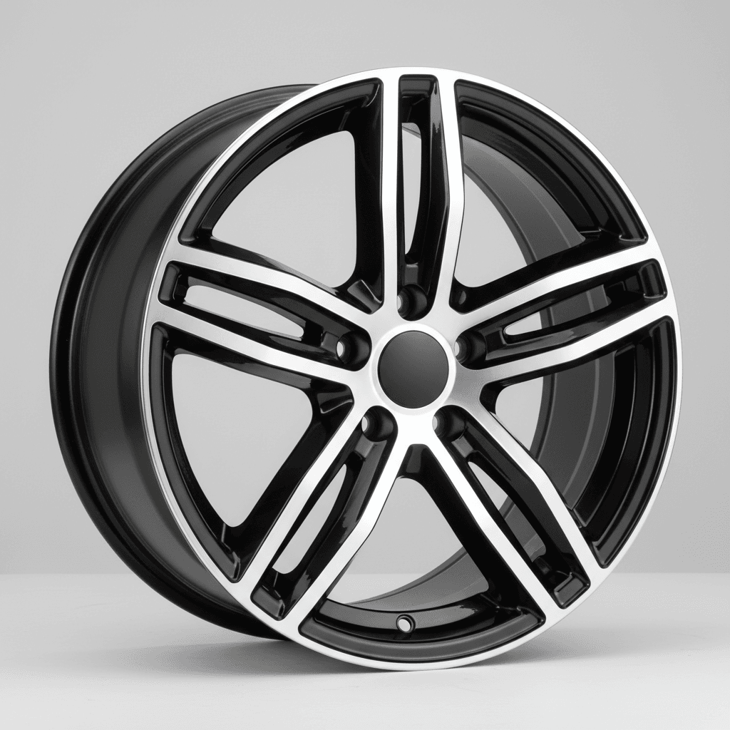 Fondmetal Taara glossy black machined 9x20 ET34 - LK5/112 ML66.5