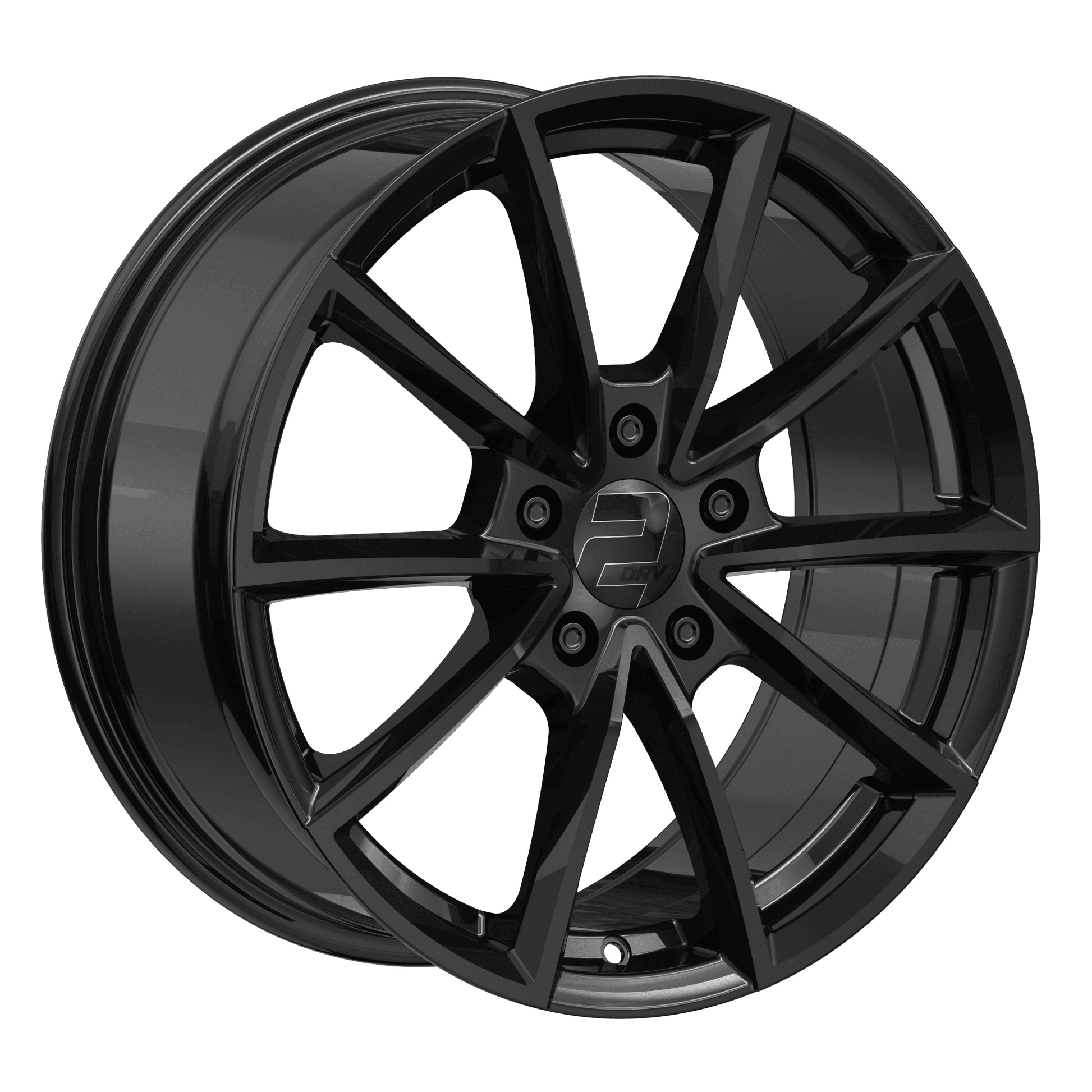 2DRV WH28 schwarz glänzend lackiert 7.5x17 ET40 - LK5/114.3 ML72.6