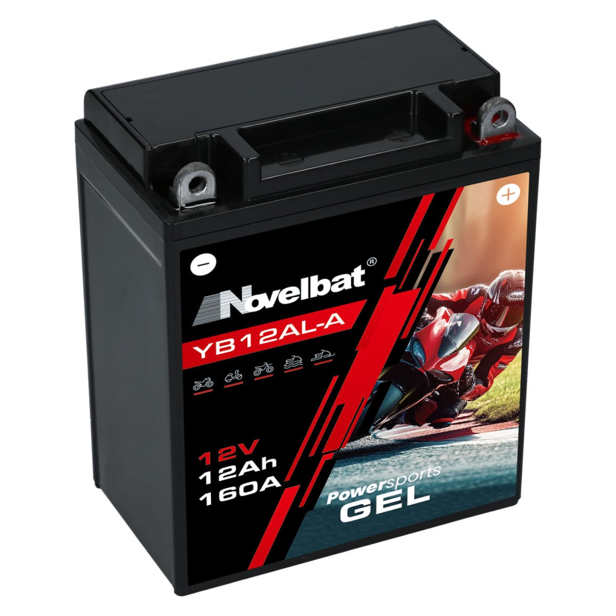 Novelbat GEL YB12AL-A / YB12AL-A2 Motorradbatterie 12V 12Ah