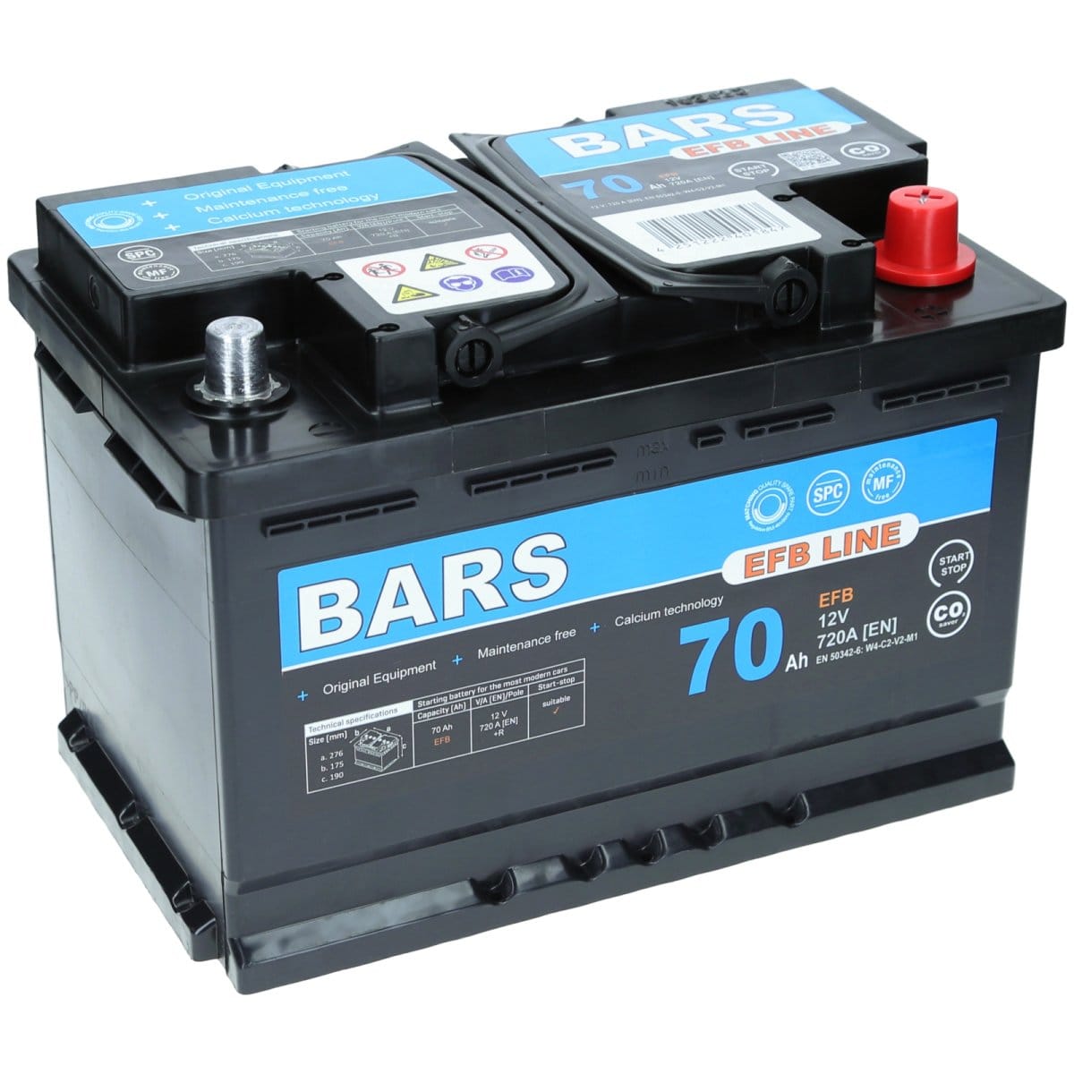 Bars EFB 12V 70Ah 720 A Autobatterie