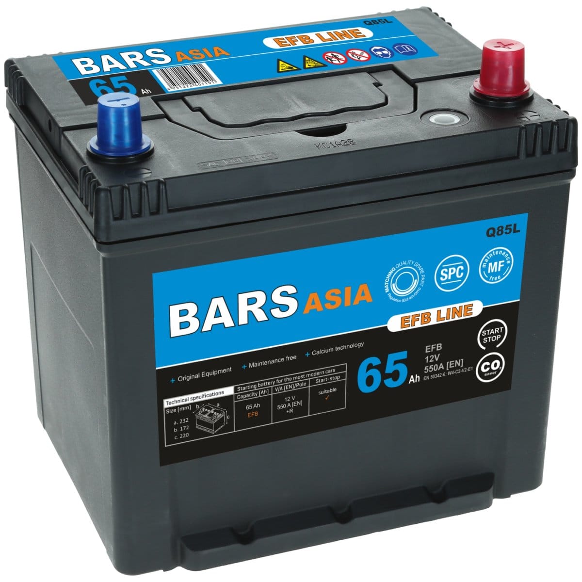 Bars EFB 12V 65Ah 550 A Autobatterie