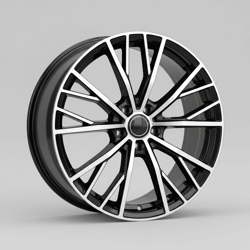 1000 Miglia MM1004 gloss black dark polished 8x18 ET30 - LK5/112 ML66.5