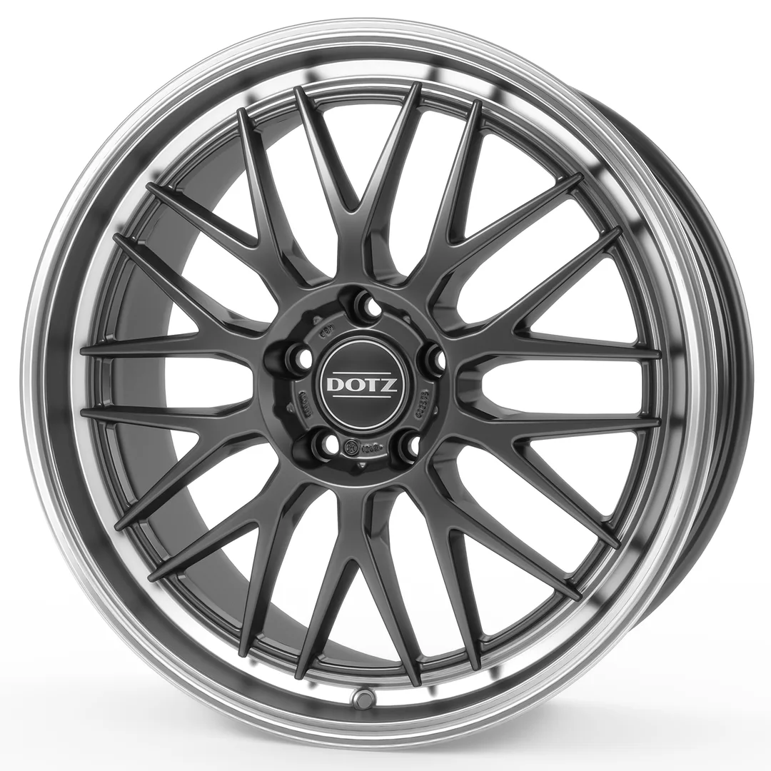 Dotz Bilbao gunmetal/polished lip 8x18 ET45 - LK5/108 ML70.1
