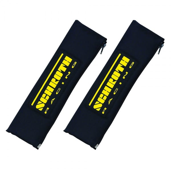 Schroth 3" NOMEX® Gurtpolster schwarz mit schwarz/gelbem SCHROTH RACING Logo