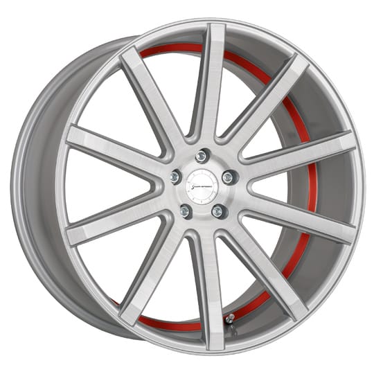 Corspeed Deville silver-brushed-surface / Undercut Color Trim rot 11x23 ET15 - LK5/112 ML73.1