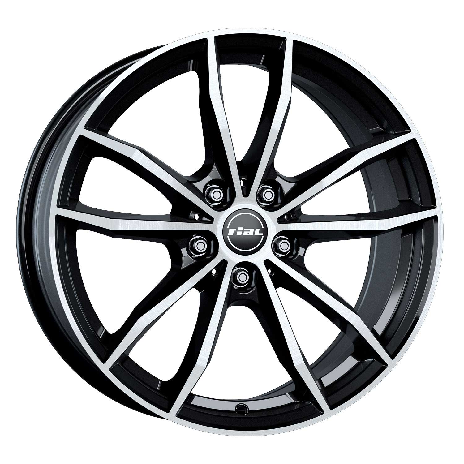 Rial X12 diamant-schwarz frontpoliert 8.5x19 ET26 - LK5/112 ML66.5