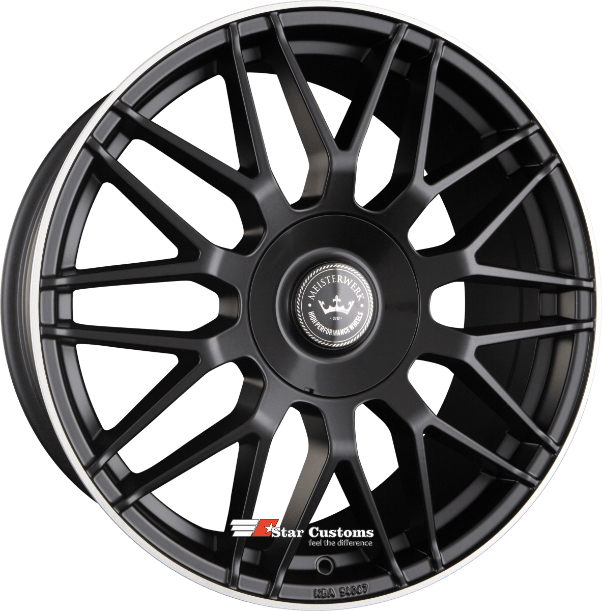 Meisterwerk MW17 black matt lip polished 8x18 ET25 - LK5/112 ML72.6